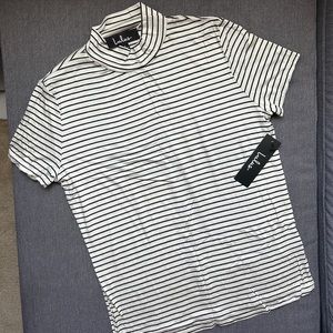 NWT Lulus Striped Mock neck T-Shirt